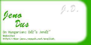 jeno dus business card